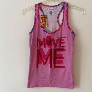 Zumba Fuchsia Pink Multi Print Move Me Racerback Tank New with tags